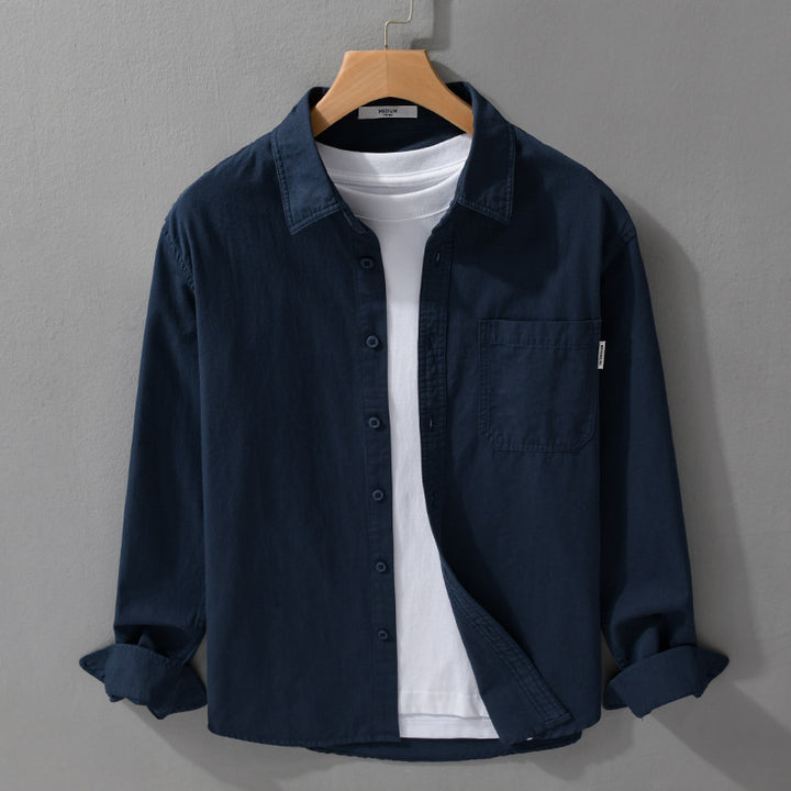 Herren Leichtes Baumwoll-Overshirt mit Brusttasche und Relaxed‑Fit Echoarchiv