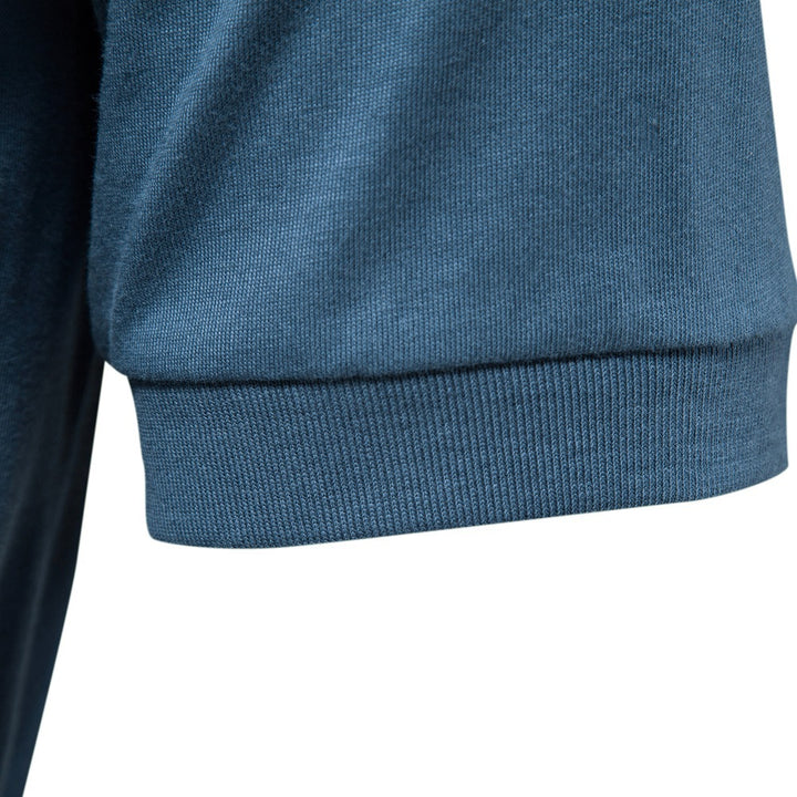 Herren Kurzarm Henley-T-Shirt mit modernem Reißverschluss und hochwertiger Baumwollmischung Echoarchiv