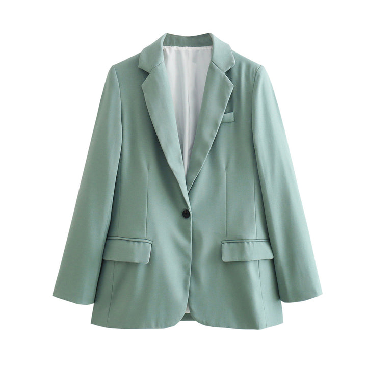 Damen taillierter Blazer mit Reverskragen, verdecktem Knopfverschluss und Pattentaschen – Valéne