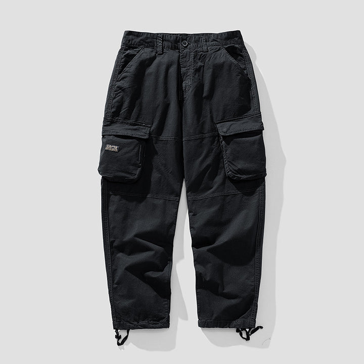 Herren Cargo‑Hose im Utility‑Workwear‑Stil mit großen Klappentaschen, Kniepaneelen und Kordelabschluss Echo Archiv