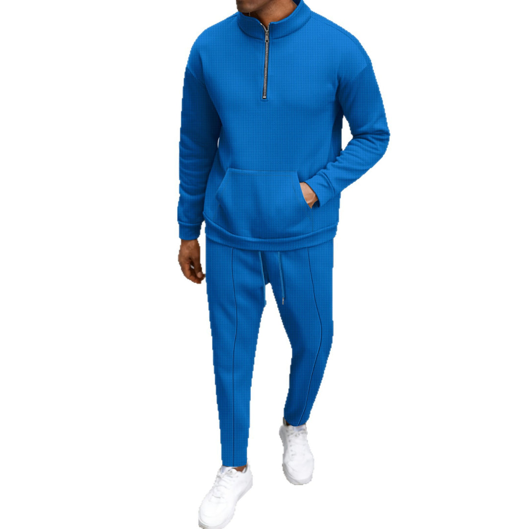 Herren Sportlicher Pullover mit Reißverschluss und bequemen Jogginghosen Echoarchiv