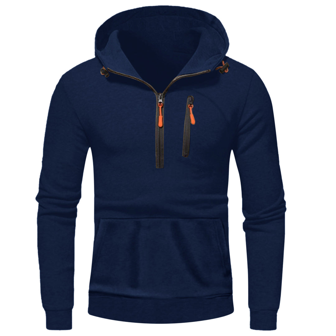 Herren moderner Kapuzenpullover mit innovativem halben Reißverschluss Echoarchiv