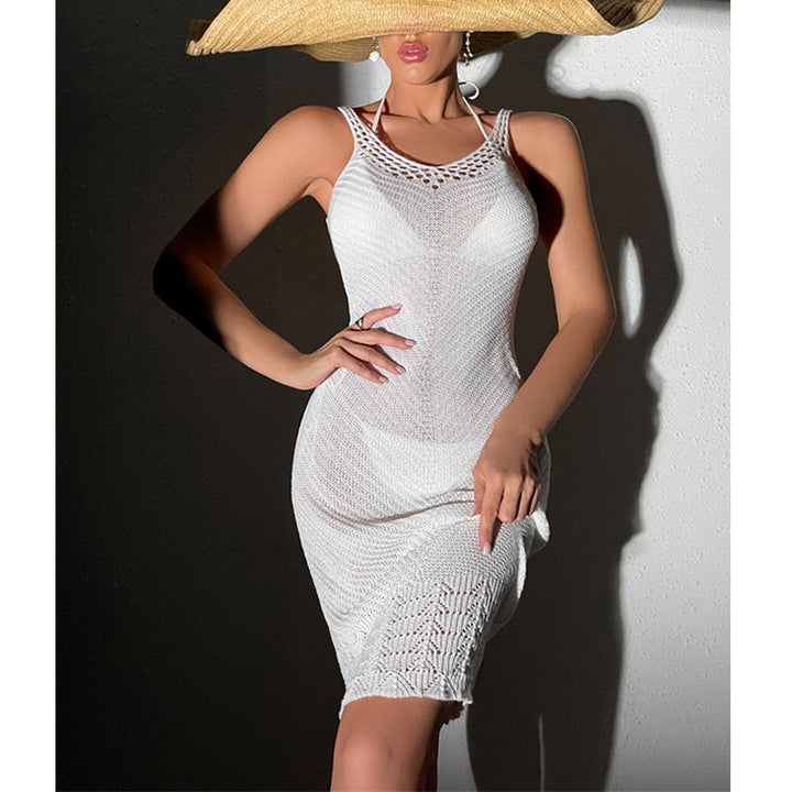 Damen elegantes Häkelkleid mit feinem Netzdesign und verstellbaren Trägern Echo Archiv