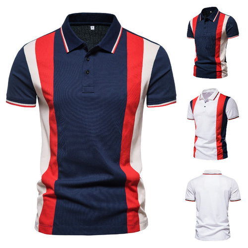 Herren Polohemd mit modischem Farbblock-Design und hochwertiger Baumwollmischung Echoarchiv
