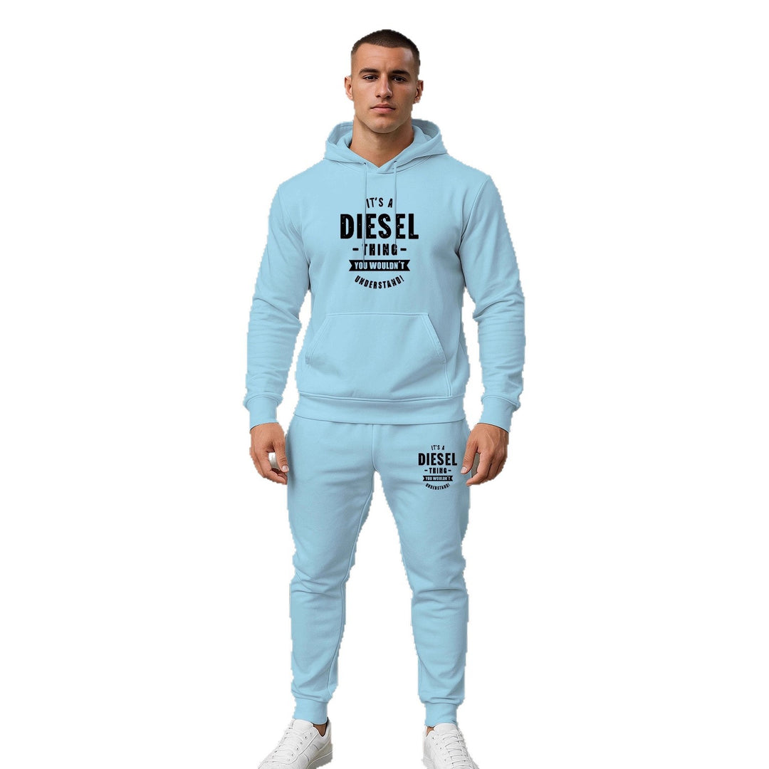 Herren Motivierter Sweatanzug mit funktionalem Kapuzenpullover und praktischen Taschen Echoarchiv