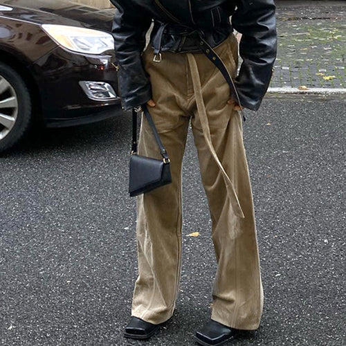 Damen lockere Leinenhose mit Taillengürtel Echo Archiv