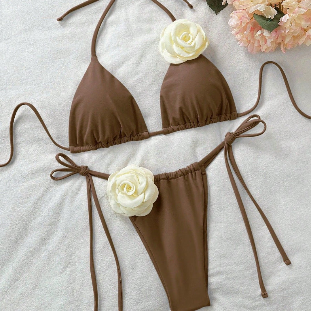 Damen Triangel-Bikini mit floralem Detail Echo Archiv