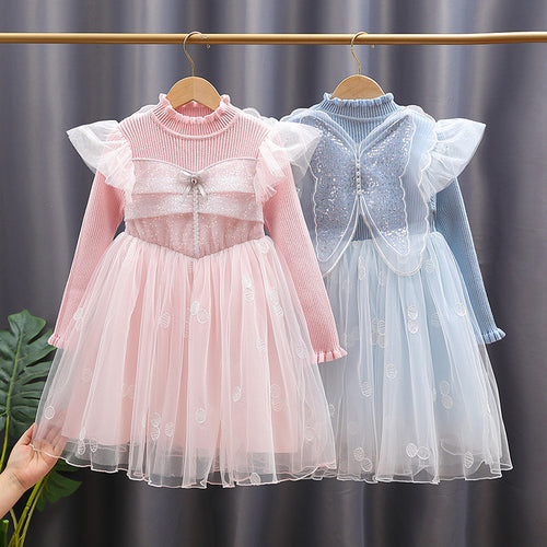 Mädchen Festkleid mit Rüschenärmel und Glitzerdetails Echo Archiv