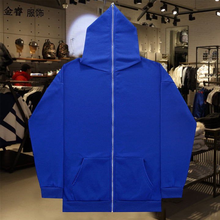 Unisex Zip-Hoodie mit durchgehendem Reißverschluss bis in spitze Kapuze, Kängurutasche und gerippten Bündchen Echo Archiv