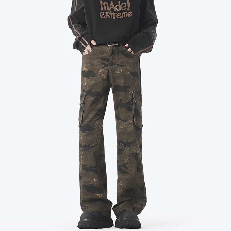 Herren Cargohose im weiten Marlene-Cut mit Camouflage‑Print und Kniepaneelen Echo Archiv