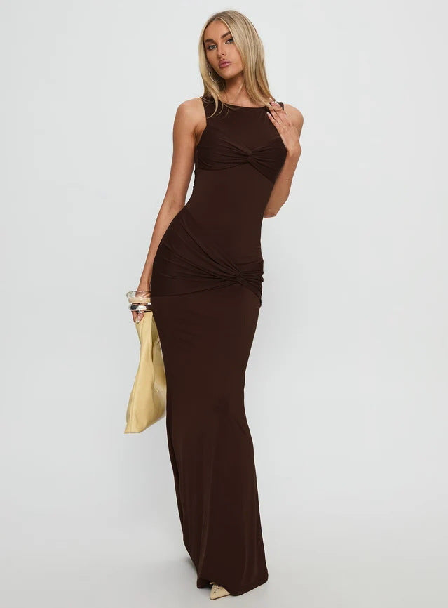 Damen Figurbetontes Maxikleid mit eleganter Drapierung Echo Archiv