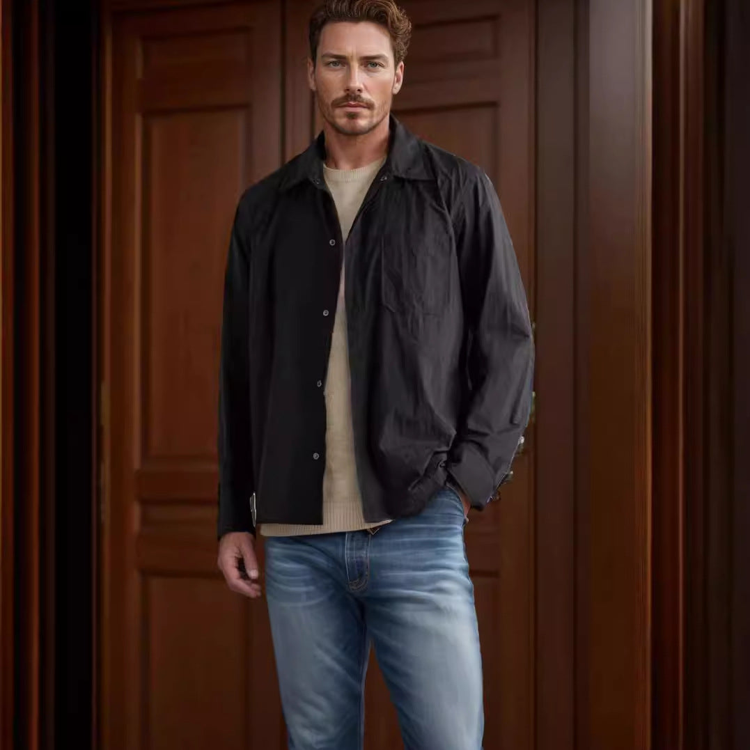 Herren leichte Freizeitjacke mit praktischem Druckknopfverschluss und modernem Schnitt Echoarchiv