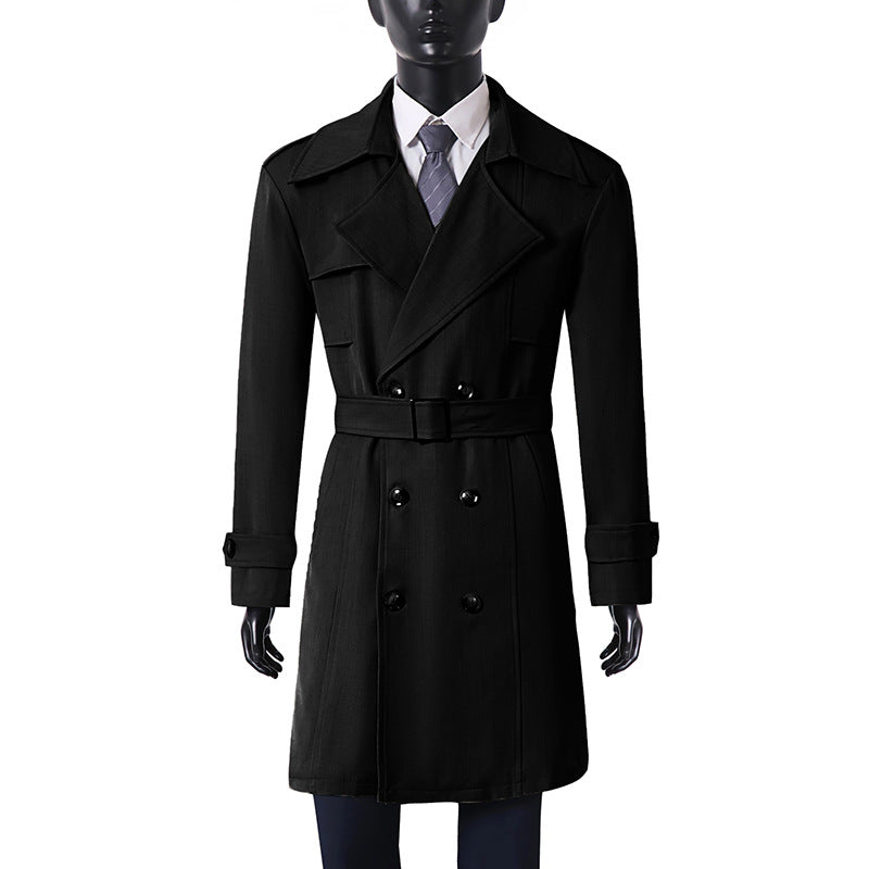 Damen Doppelreihiger Trenchcoat mit weitem Schalkragen und Epauletten Echoarchiv