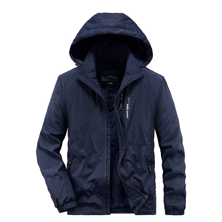 Herren Isolierte Outdoor-Übergangsjacke mit wärmendem Teddyfutter und Kapuze Echoarchiv