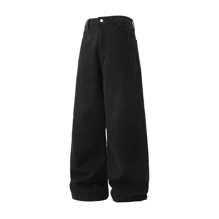 Damen Hochtaillierte Extraweite Twill-Palazzohose mit cleanem 5-Pocket-Schnitt Echo Archiv