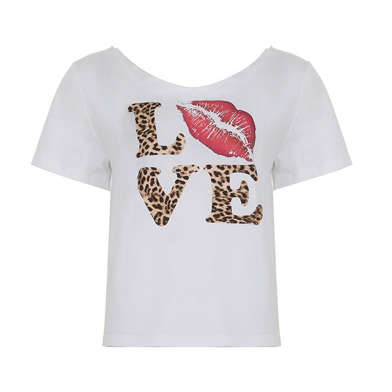 Damen Modisches T-Shirt mit kreativem Grafikdruck Echo Archiv