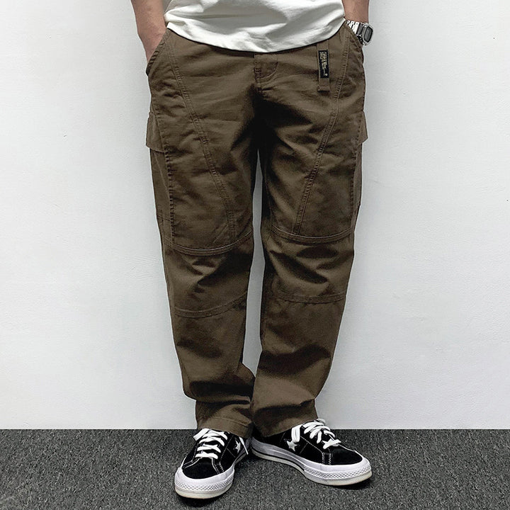 Herren Lässige Baggy-Cargo-Hose mit Knieabnähern, Multitaschen und Workwear-Details Echoarchiv