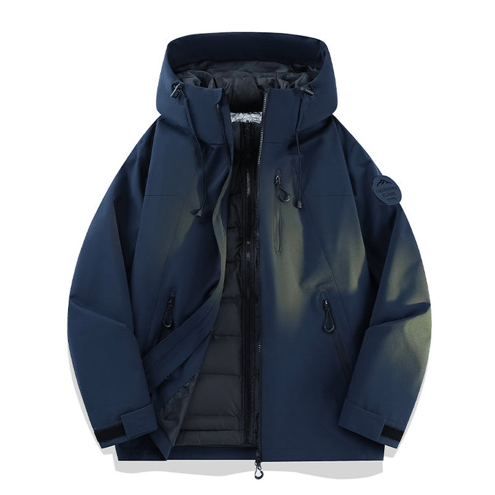 Damen Leichte wasserdichte Kapuzenjacke mit Teddy‑Charm und verdeckten Reißverschlusstaschen Echoarchiv