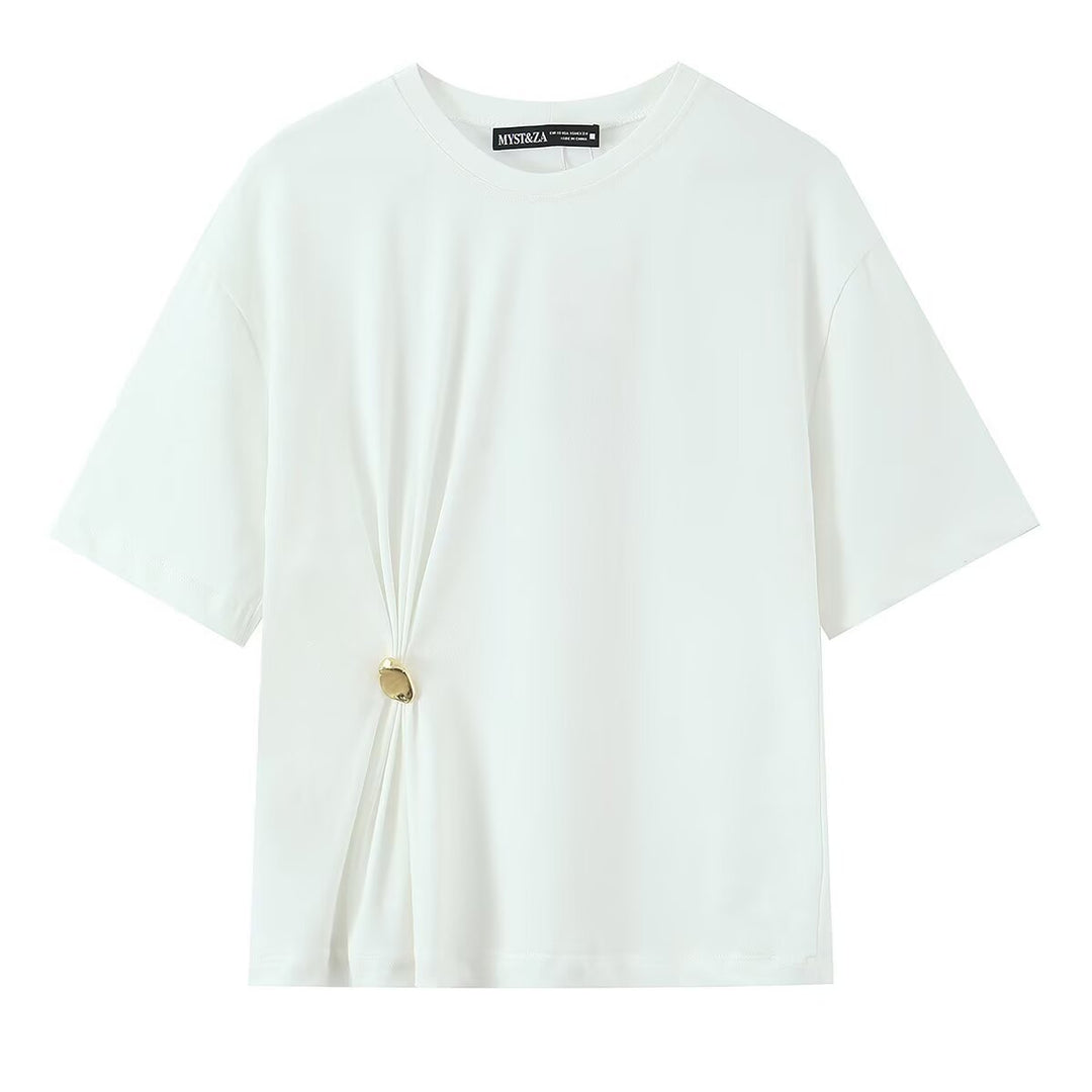 Damen lässiges T-Shirt mit elegantem Knotendetail Echo Archiv