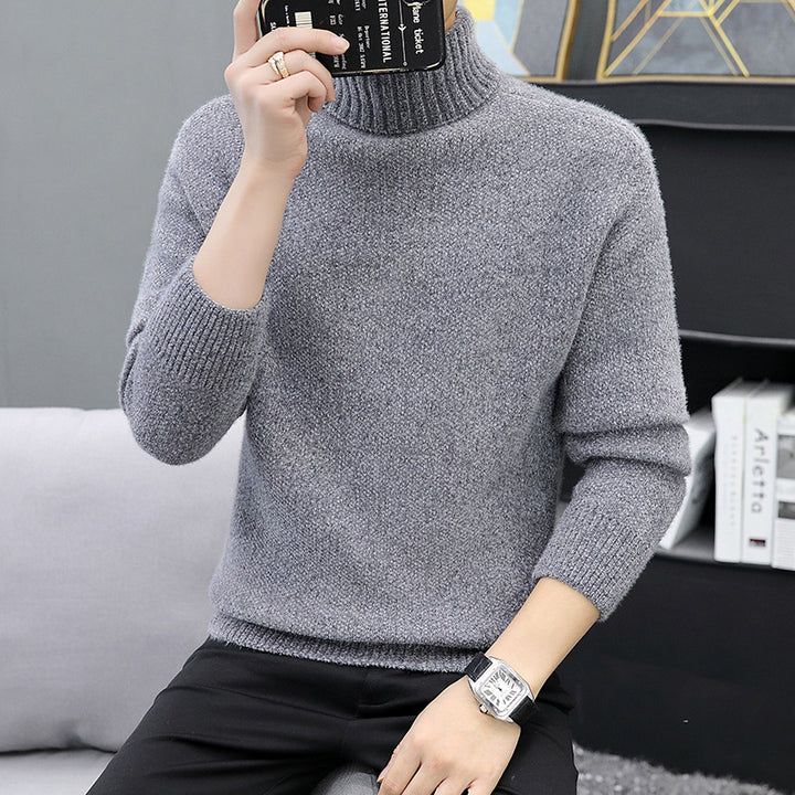 Herren Rollkragenpullover aus Bouclé-Feinstrick mit gerippten Bündchen Echo Archiv