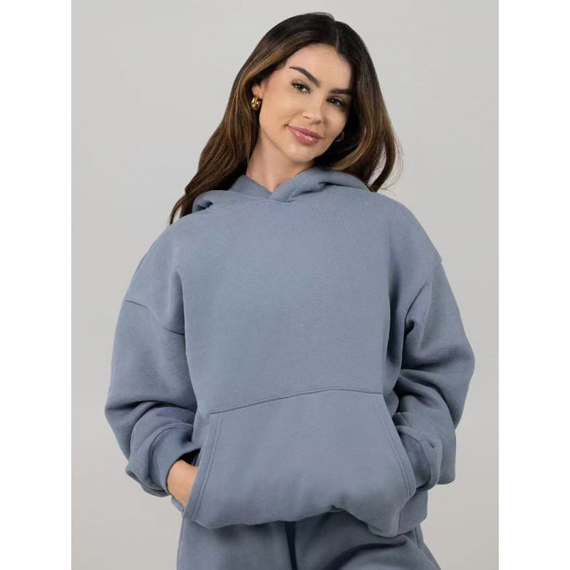 Damen nan extraweicher Oversize-Hoodie mit strukturierter Kängurutasche, überschnittener Schulter und angerauter Innenseite Echo Archiv
