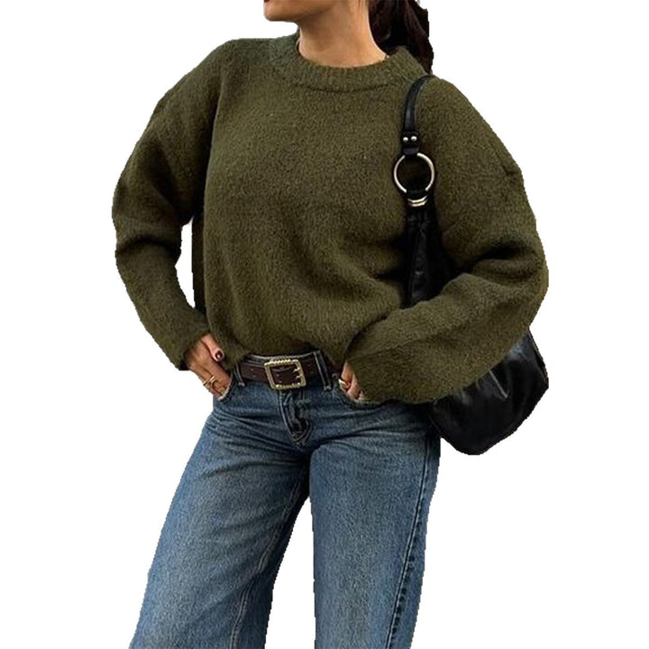 Damen nan kuscheliger Oversize-Strickpullover mit Rundhalsausschnitt und voluminösen Ballonärmeln Echo Archiv