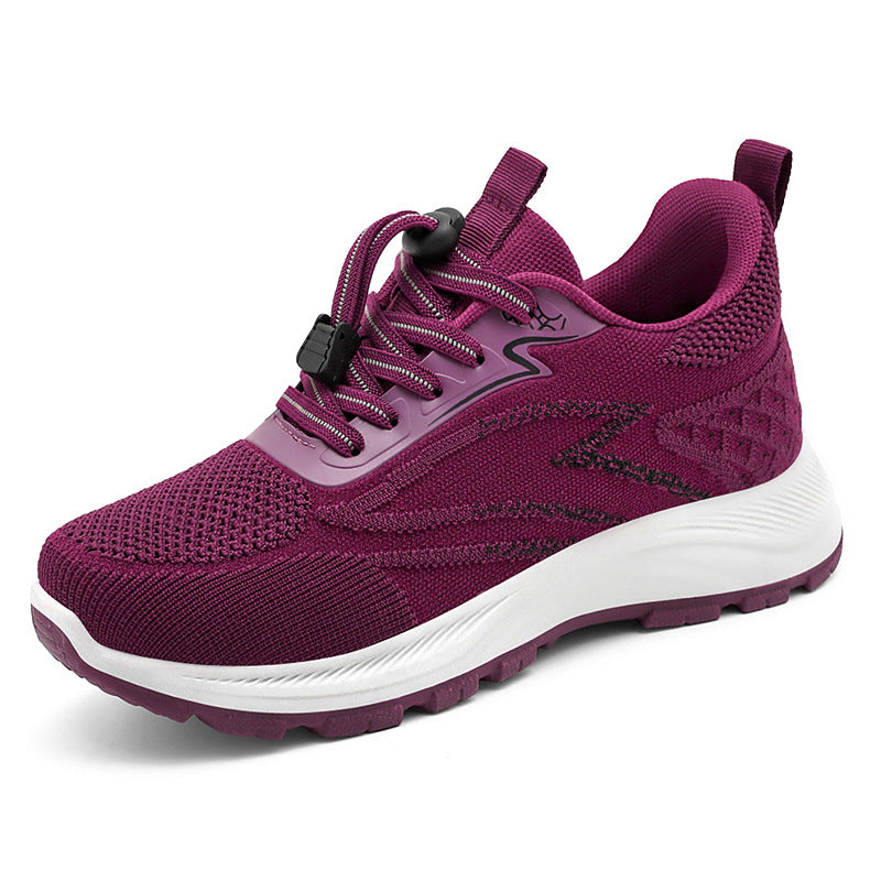 Damen nan atmungsaktiver Strick-Laufsneaker mit Schnellzug-Schnürung, gepolsterter EVA-Zwischensohle und profiliertem Laufsohle Echo Archiv