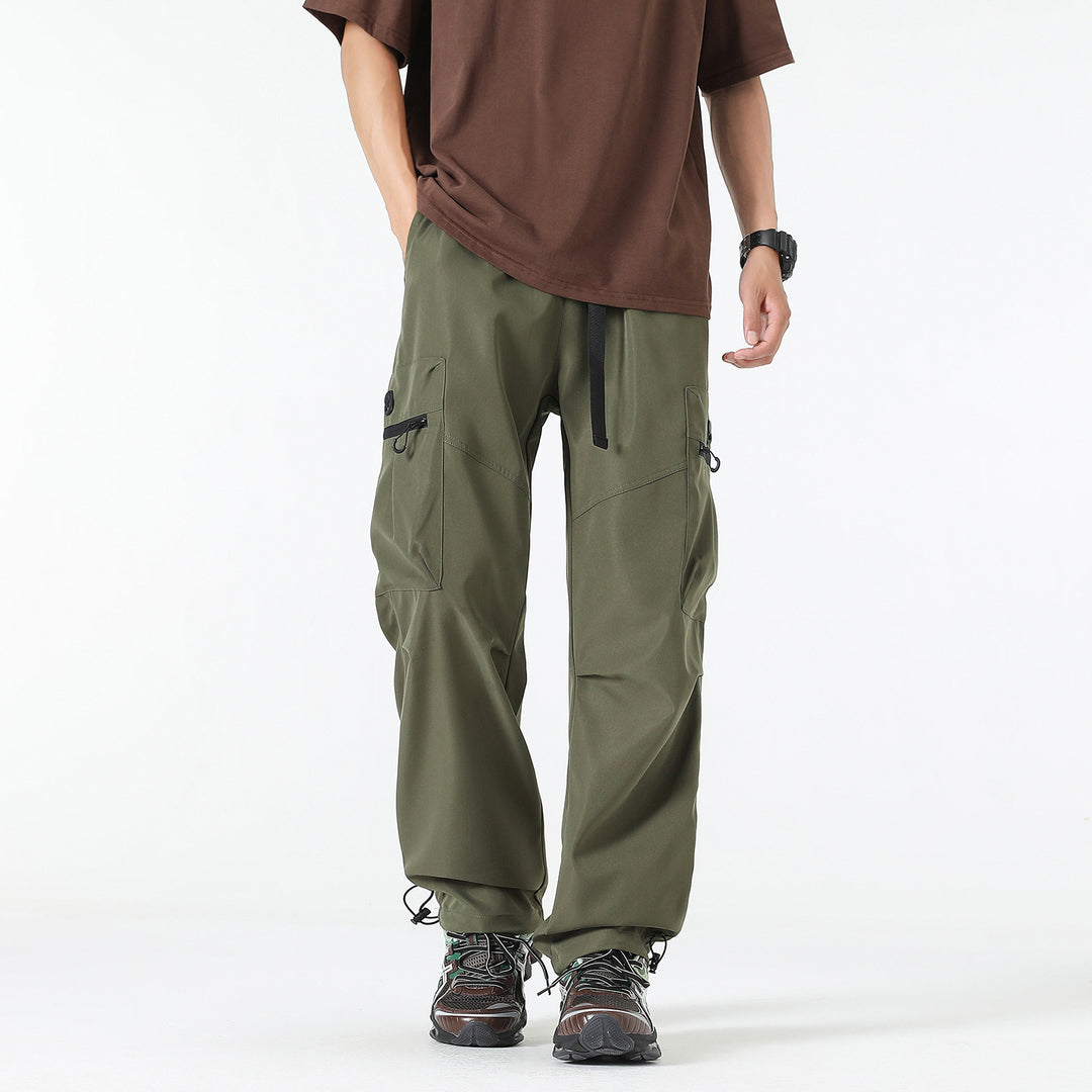 Herren Weite technische Cargo-Hose mit Multifachtaschen, Tunnelzug und verstellbaren Beinabschlüssen Echo Archiv