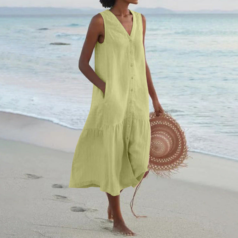 Damen Sommerliches Leinenkleid Echoarchiv