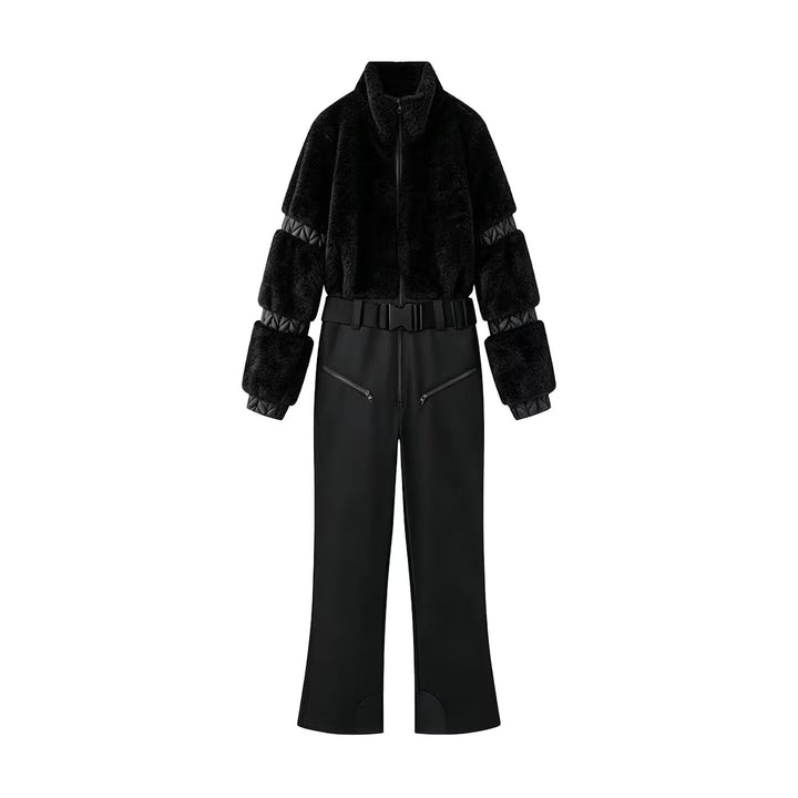 Damen Zweiteiliges Ski‑ und Winterset mit kurzem Teddyblouson und Highwaist‑Softshellhose Echo Archiv