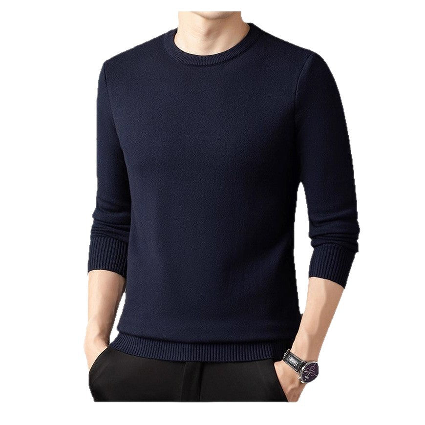 Herren eleganter Rundhals-Pullover aus feiner Baumwolle Echoarchiv