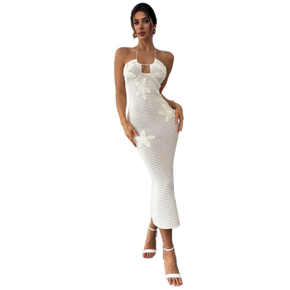 Damen Häkel-Maxikleid mit floralem Design Echo Archiv