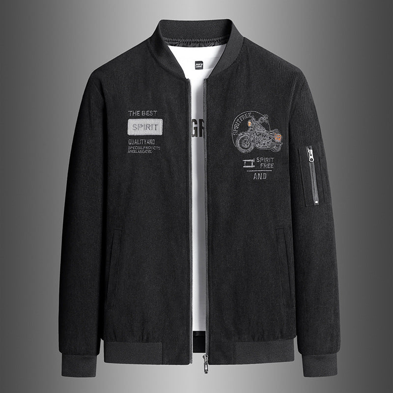 Herren Modische Bomberjacke mit stylischem Motorrad-Design Echo Archiv