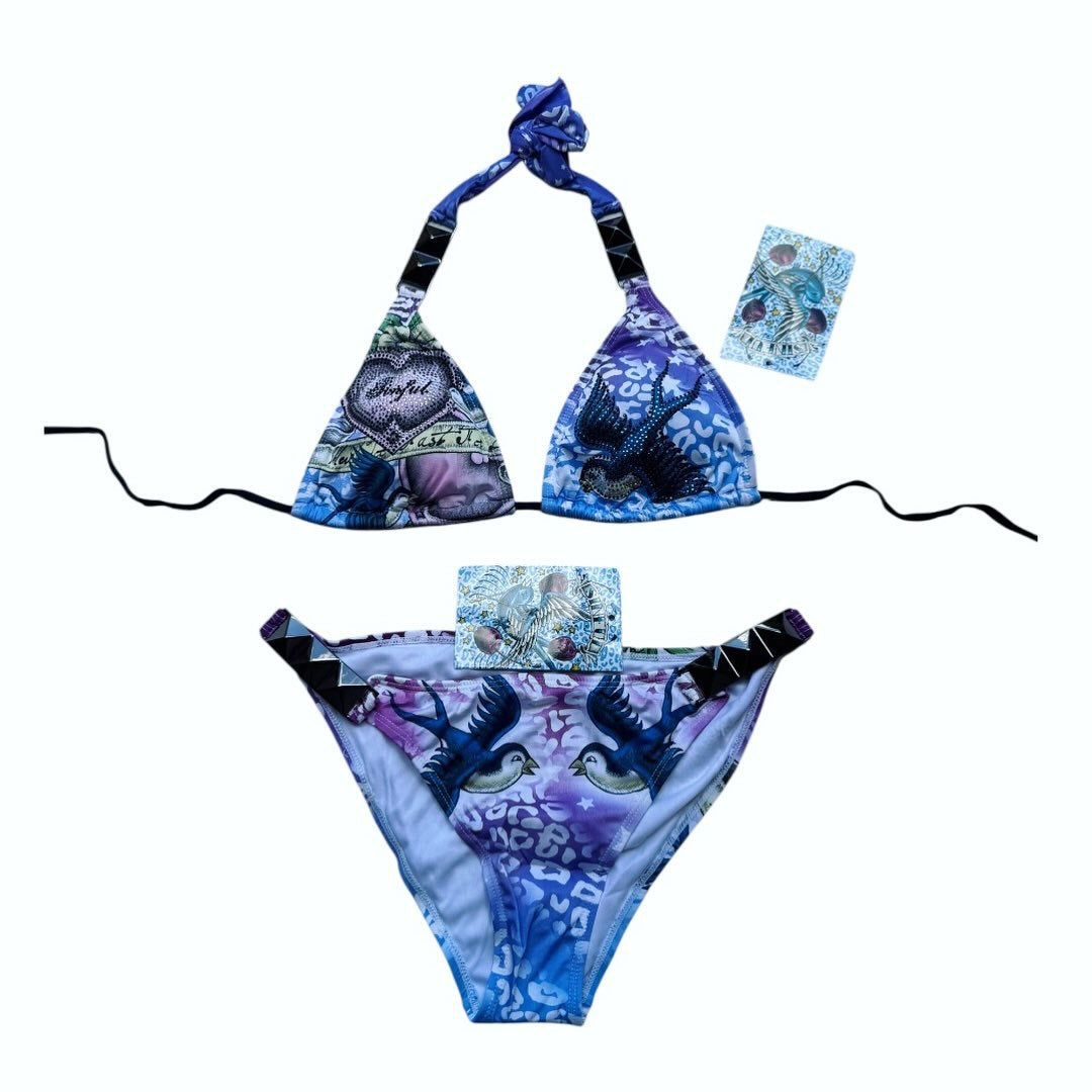 Damen Triangel-Bikini-Set mit kreativem grafischen Design Echo Archiv