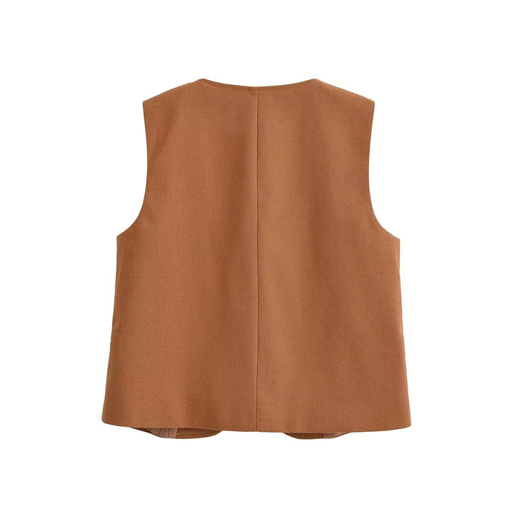 Damen elegante Weste mit Knopfdetails und seitlichen Eingrifftaschen Echo Archiv
