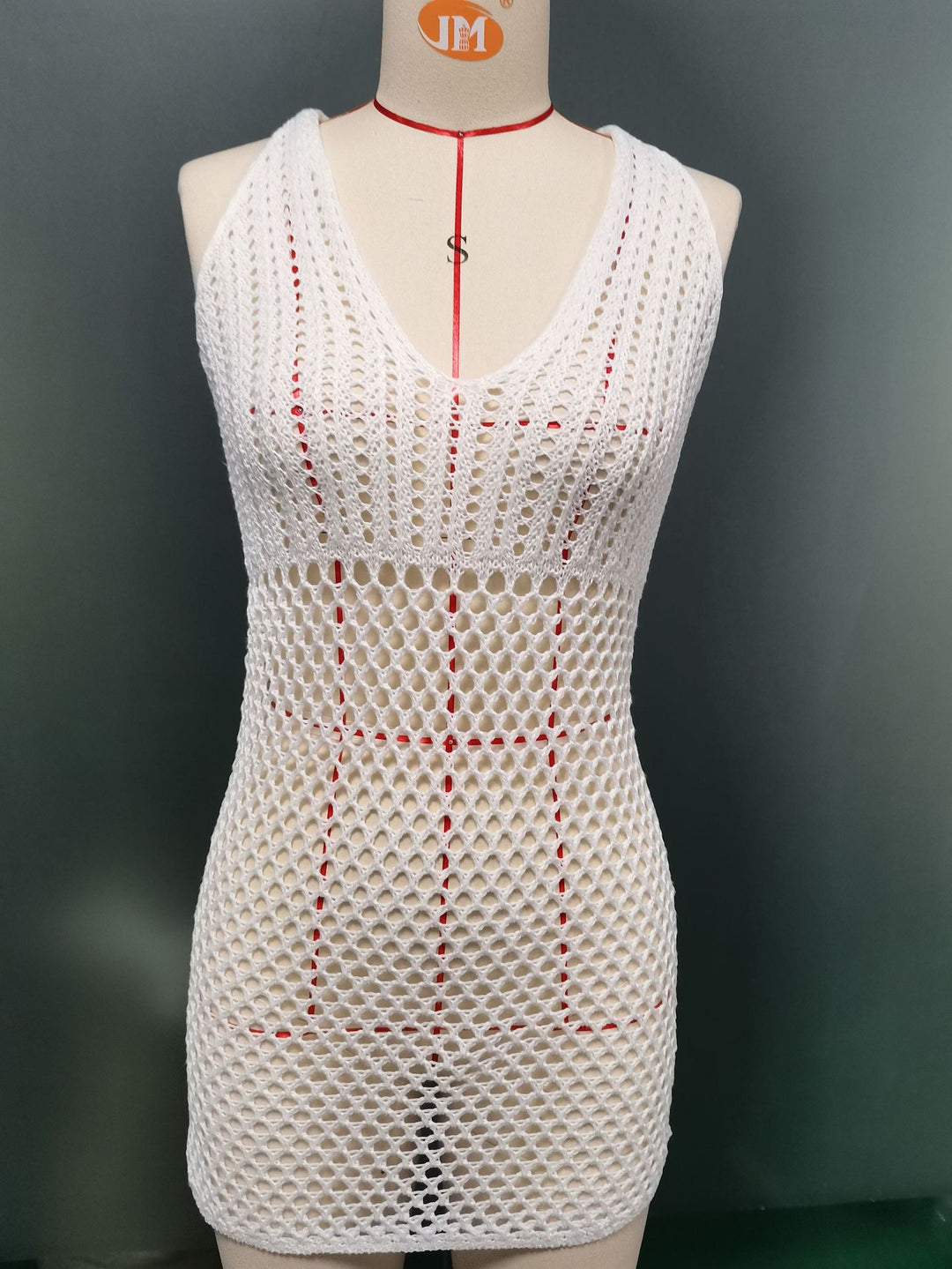 Damen Netzkleid mit tiefem V-Ausschnitt Echo Archiv