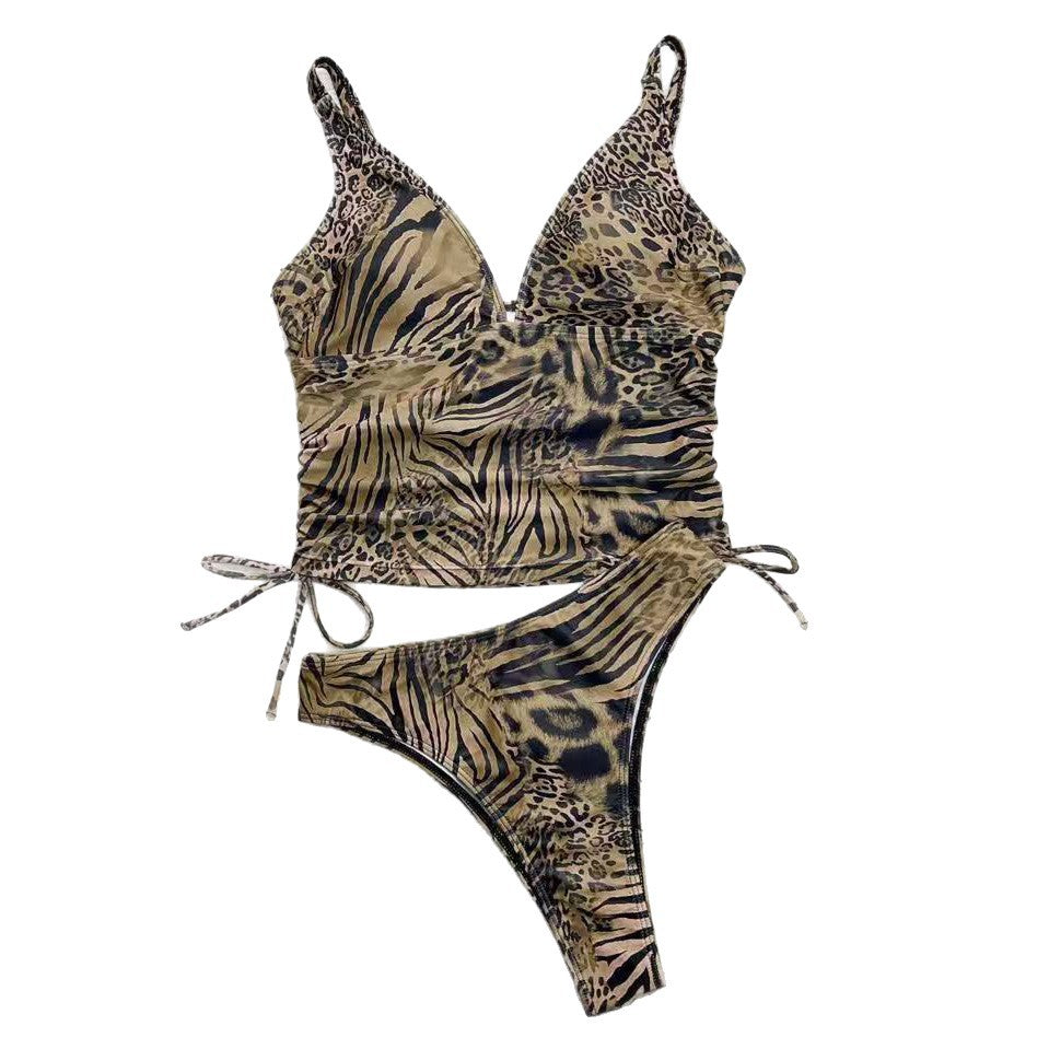 Damen Bikini-Set mit raffiniertem Leopardenmuster und verstellbaren Trägern Echo Archiv