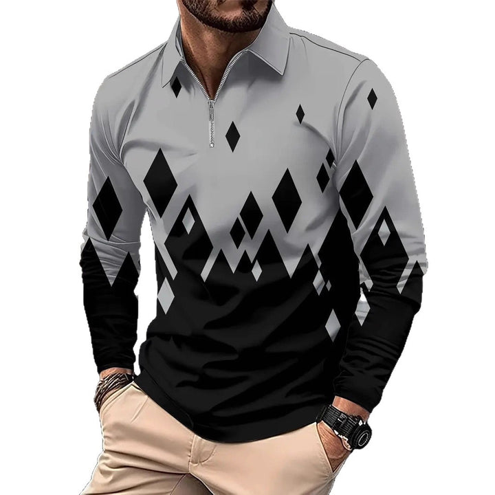 Herren stylisches Langarmshirt mit modernem Karomuster Echoarchiv