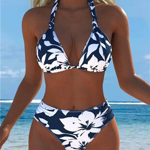 Damen Triangel-Bikini mit hohem Bund und patriotischem Sternen-Muster Echo Archiv