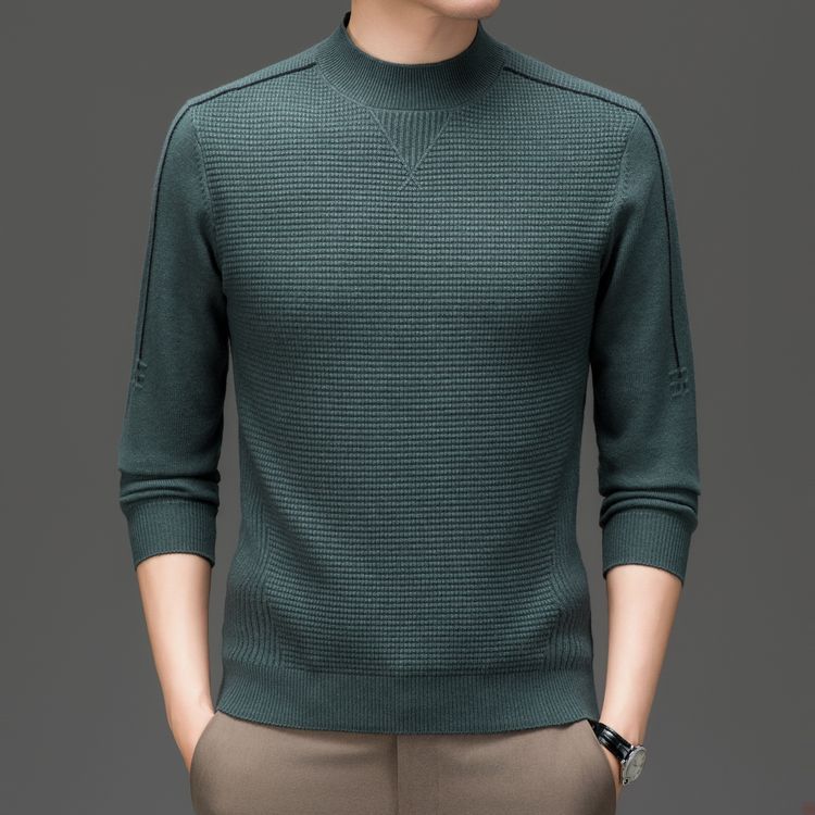 Herren modischer Pullover mit strukturiertem Design und hochgeschlossenem Kragen Echoarchiv