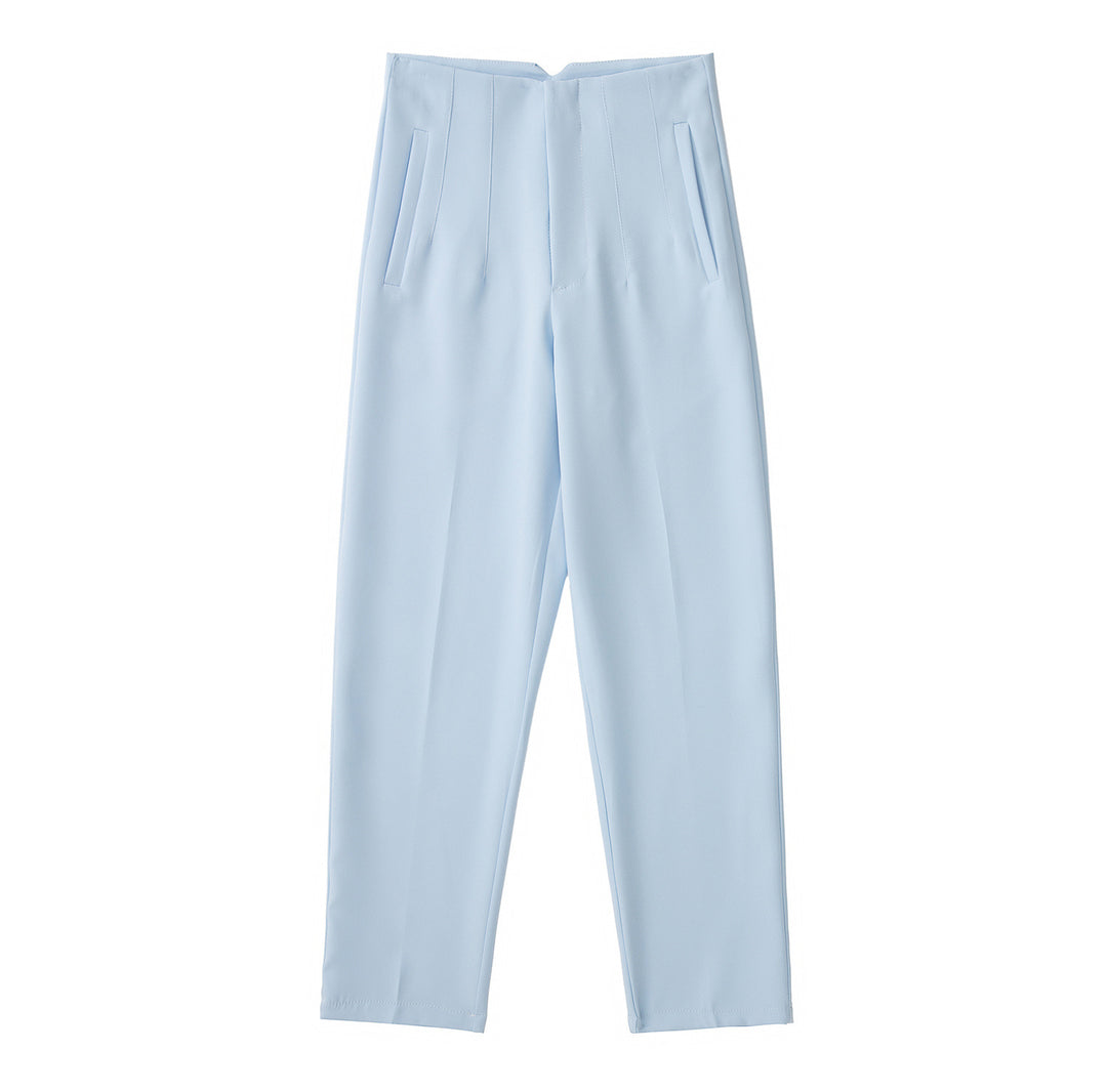 Damen Hochtaillierte tapered Anzughose mit Bügelfalte und Paspeltaschen Echo Archiv