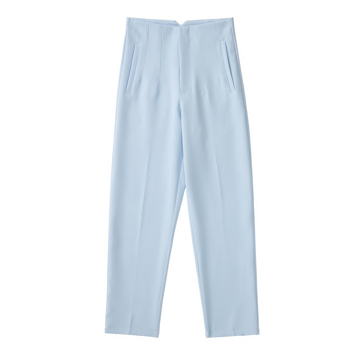 Damen Hochtaillierte tapered Anzughose mit Bügelfalte und Paspeltaschen Echo Archiv