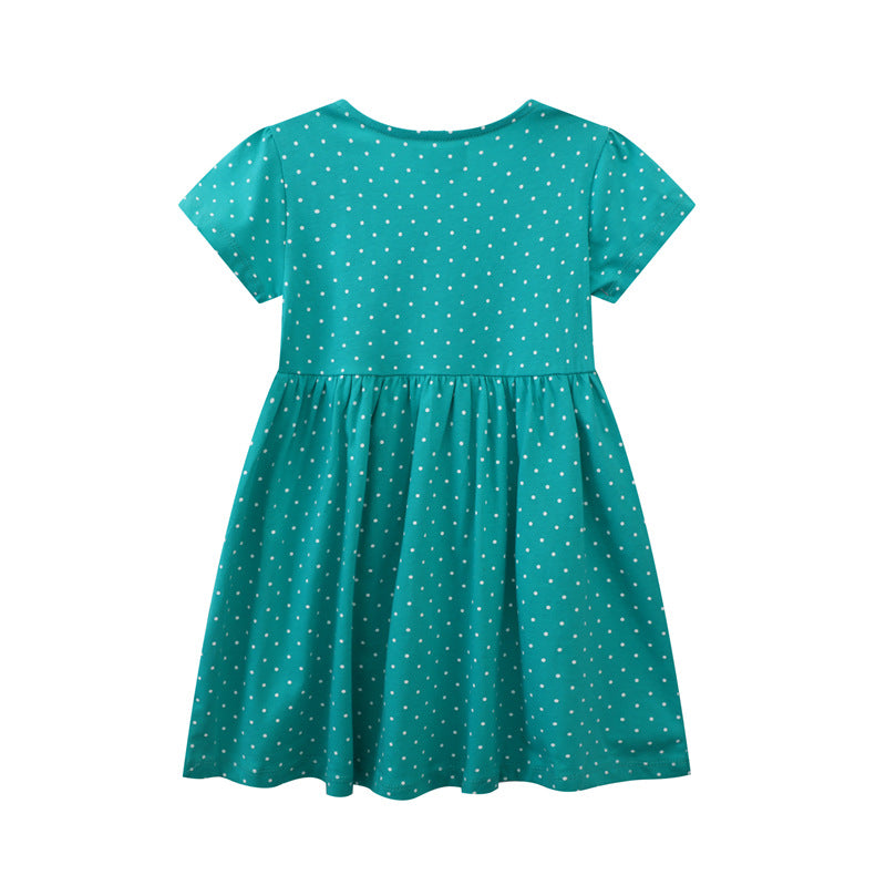 Mädchen Freizeitkleid mit knopfverzierter Brust Echo Archiv