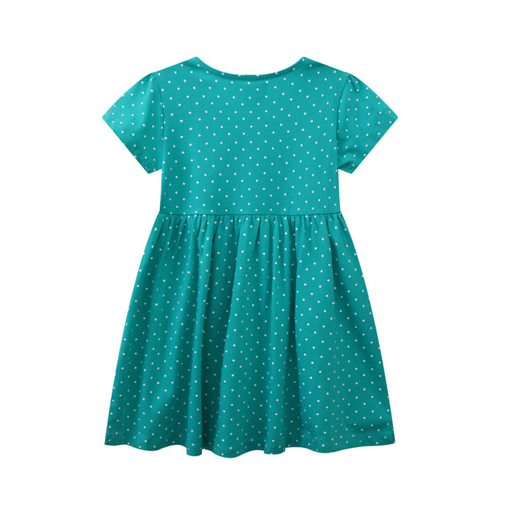 Mädchen Freizeitkleid mit knopfverzierter Brust Echo Archiv