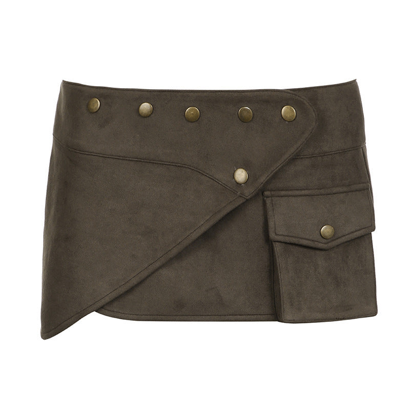 Damen modischer Kurzrock mit funktionalen Taschen und Knopfdetails Echo Archiv