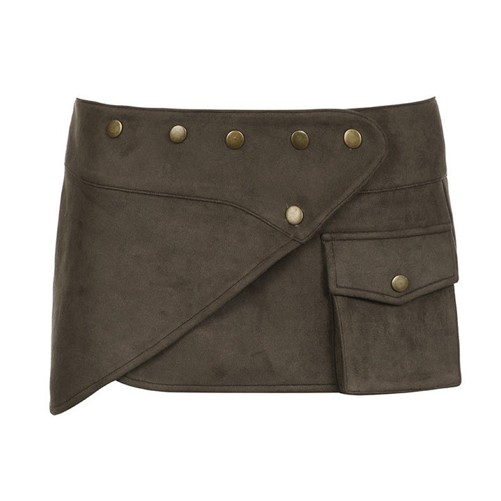 Damen modischer Kurzrock mit funktionalen Taschen und Knopfdetails Echo Archiv