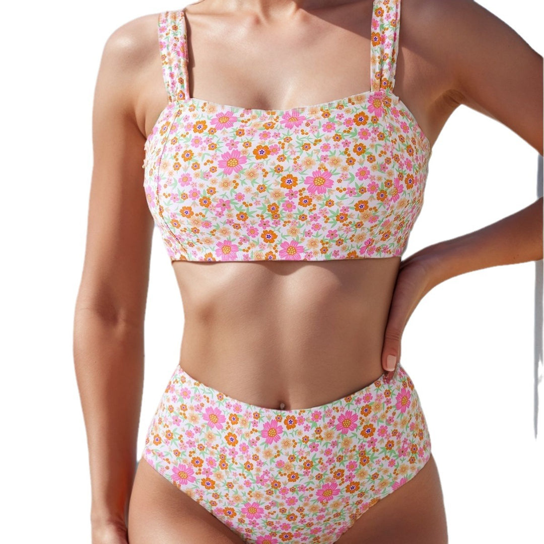 Damen Hochgeschnittener Tankini mit floralen Mustern Echo Archiv