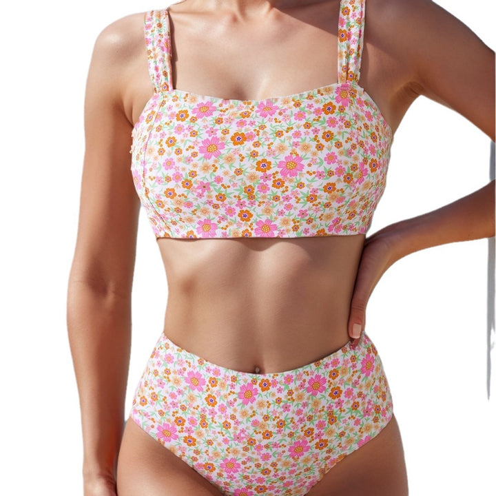 Damen Hochgeschnittener Tankini mit floralen Mustern Echo Archiv