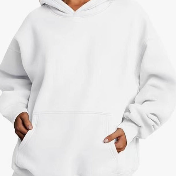 Damen nan extralanger Oversize-Kapuzenpullover im Boxy-Schnitt mit Kängurutasche und geripptem Abschluss Echo Archiv