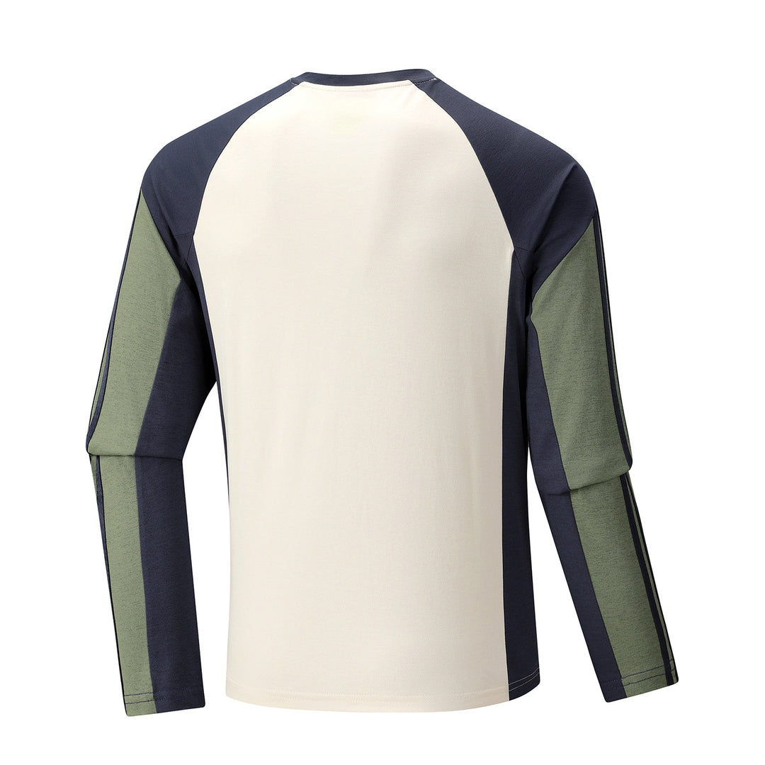 Herren Atmungsaktives Langarm-Trainingsshirt mit kurzem Reißverschluss und Raglanärmeln Echo Archiv